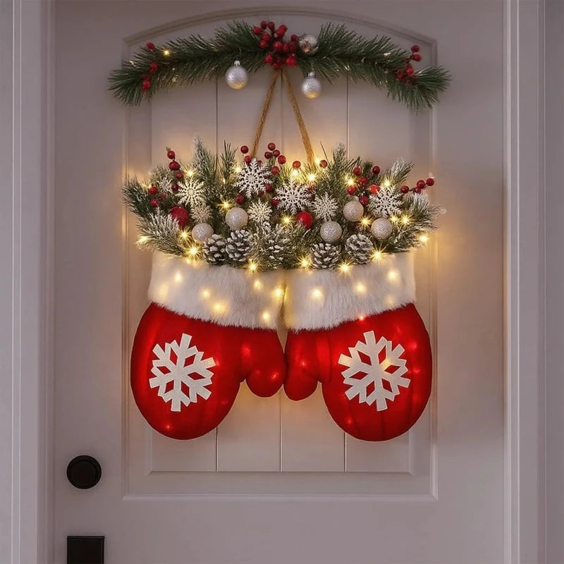 Christmas Garland Creative Glove Shaped Wreath