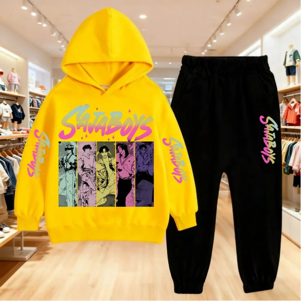 Kids Saja Boys K-pop Demon Hunters Inspired Hoodie & Joggers Set