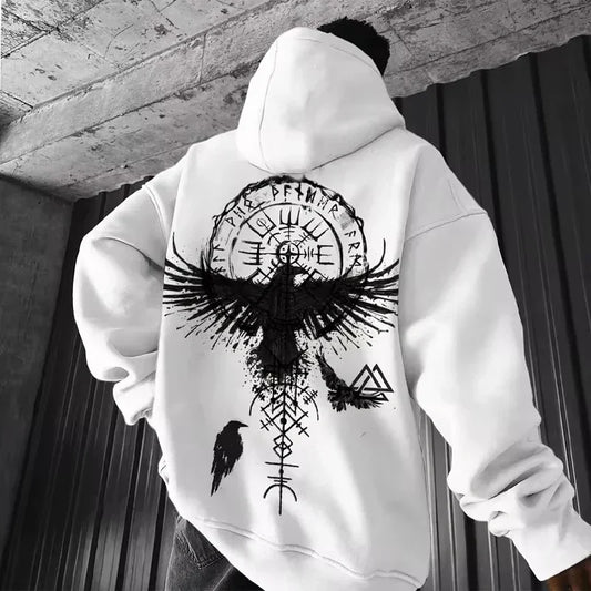 Men's Crow Print Hoodie