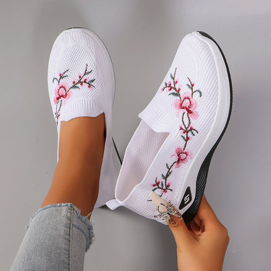 Breathable Foral Print Sock Style Trainers