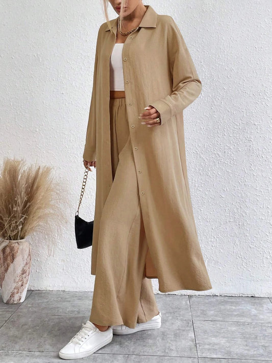 Long Shirt & Wide Trousers Set