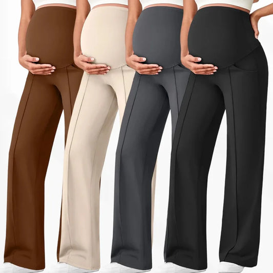 Maternity High Waisted Straight Trousers