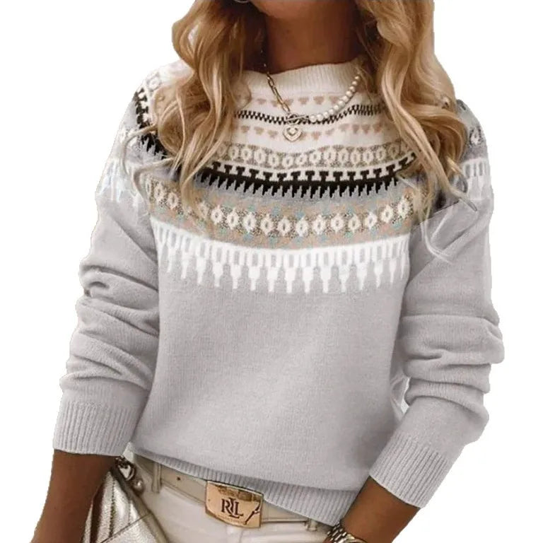 Loose Fit Geometric Pattern Sweater