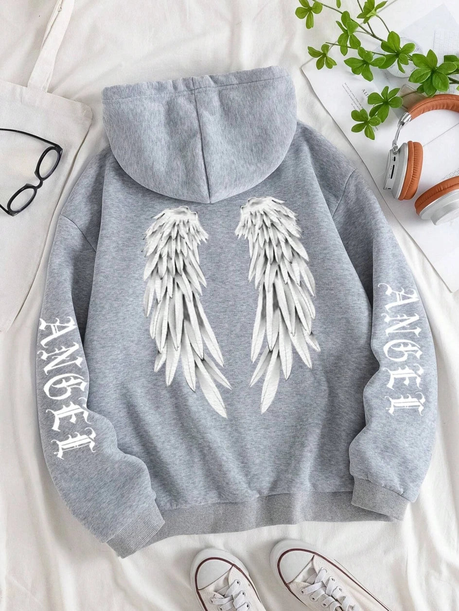 Beautiful Angel Wings Printed Hoodies