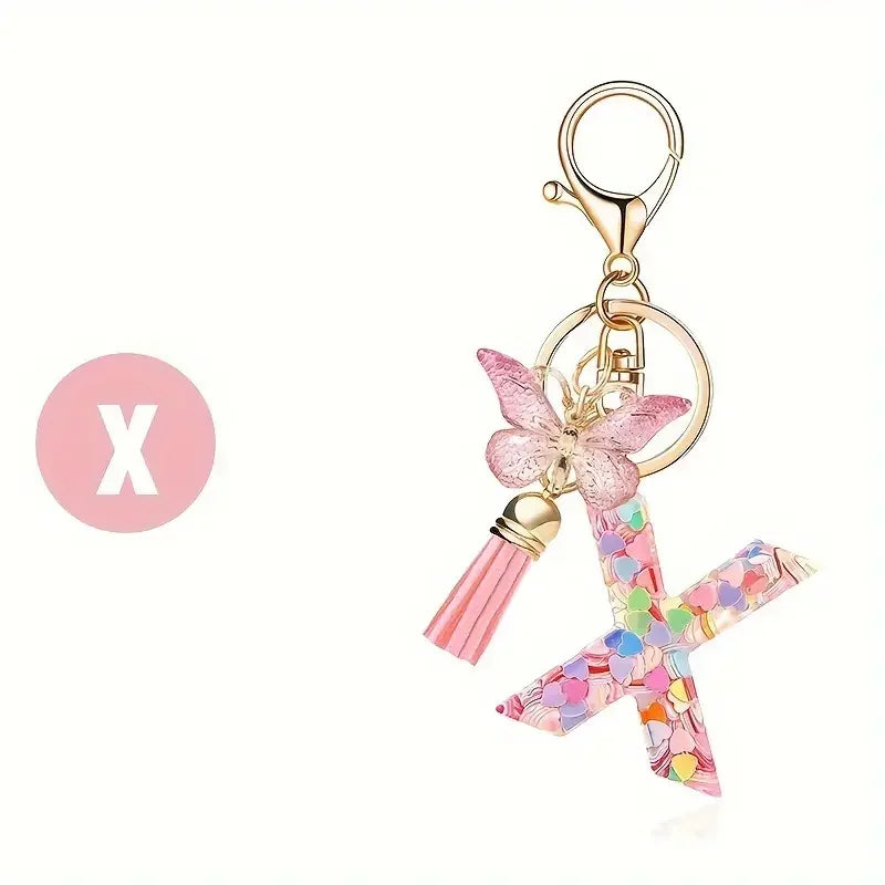 Colourful Lettered Metal Keychains