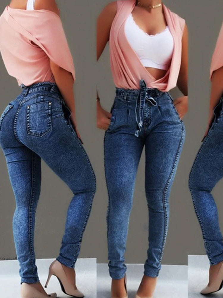 High Waist Slim Stretch Denim Jeans