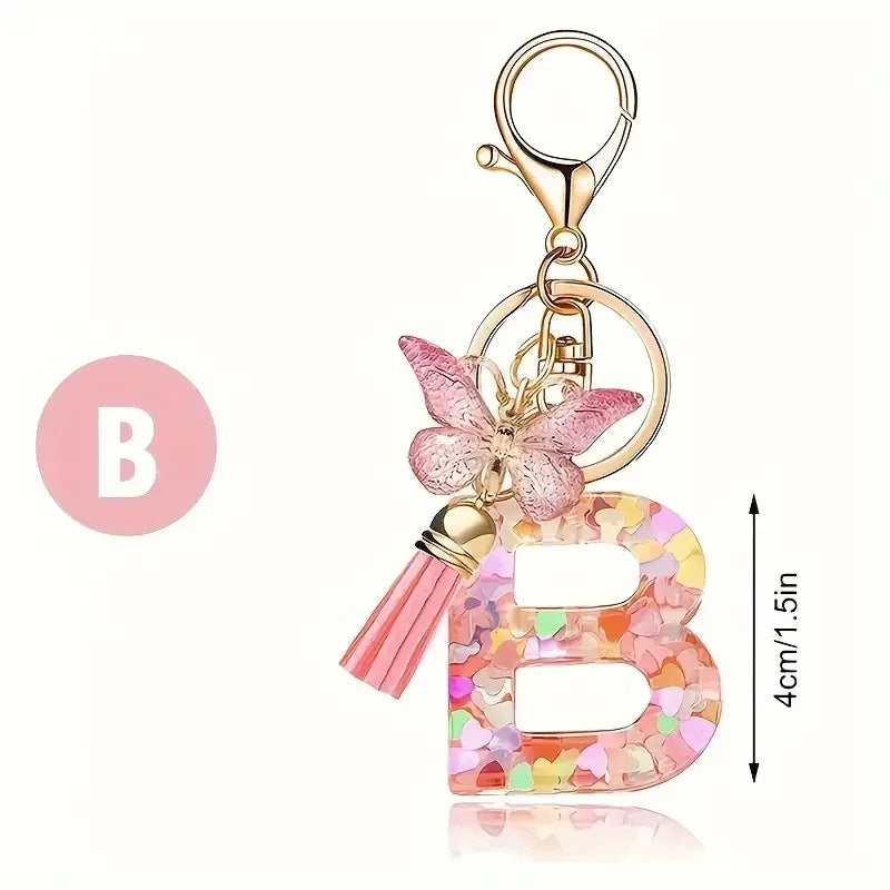Colourful Lettered Metal Keychains