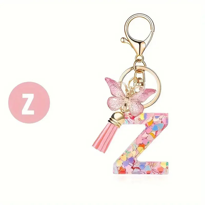 Colourful Lettered Metal Keychains