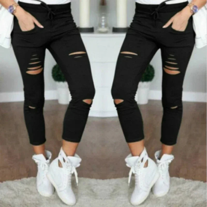 Ripped Pencil Pants Jeggings