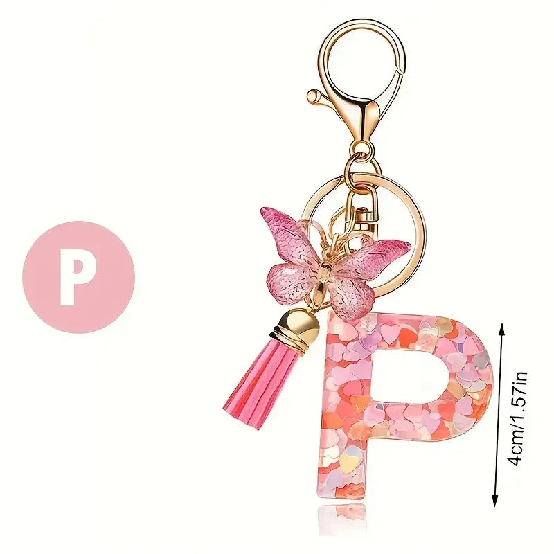 Colourful Lettered Metal Keychains