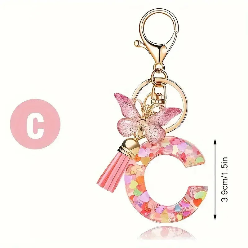 Colourful Lettered Metal Keychains