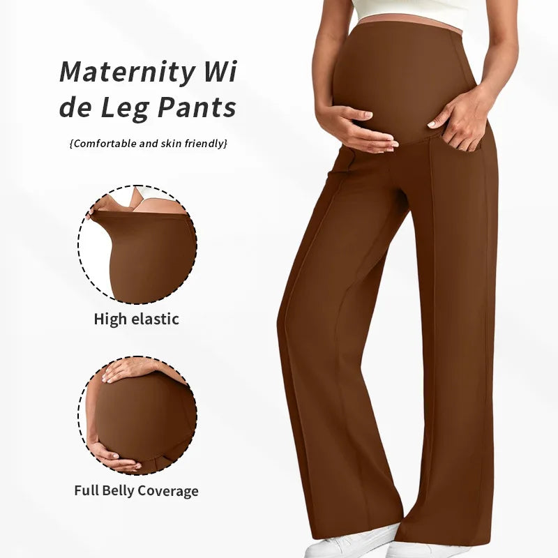 Maternity High Waisted Straight Trousers