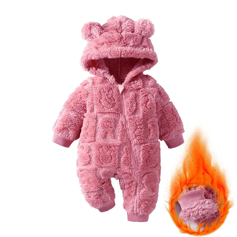 Baby Fleece Hooded All in One