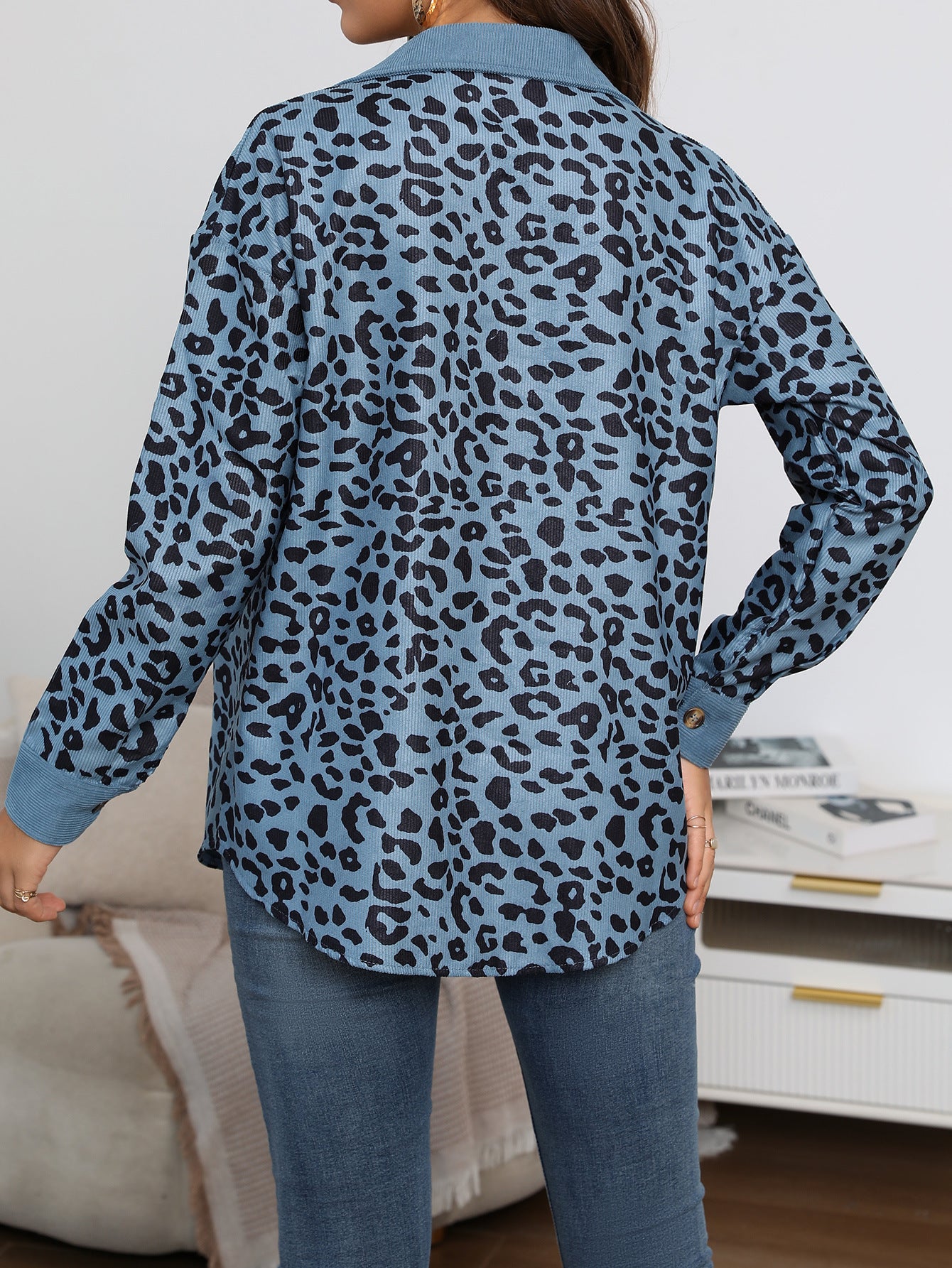 Leopard Print Button Up Jacket