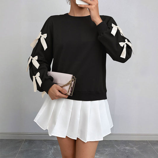 Round Neck Bow Christmas Sweater