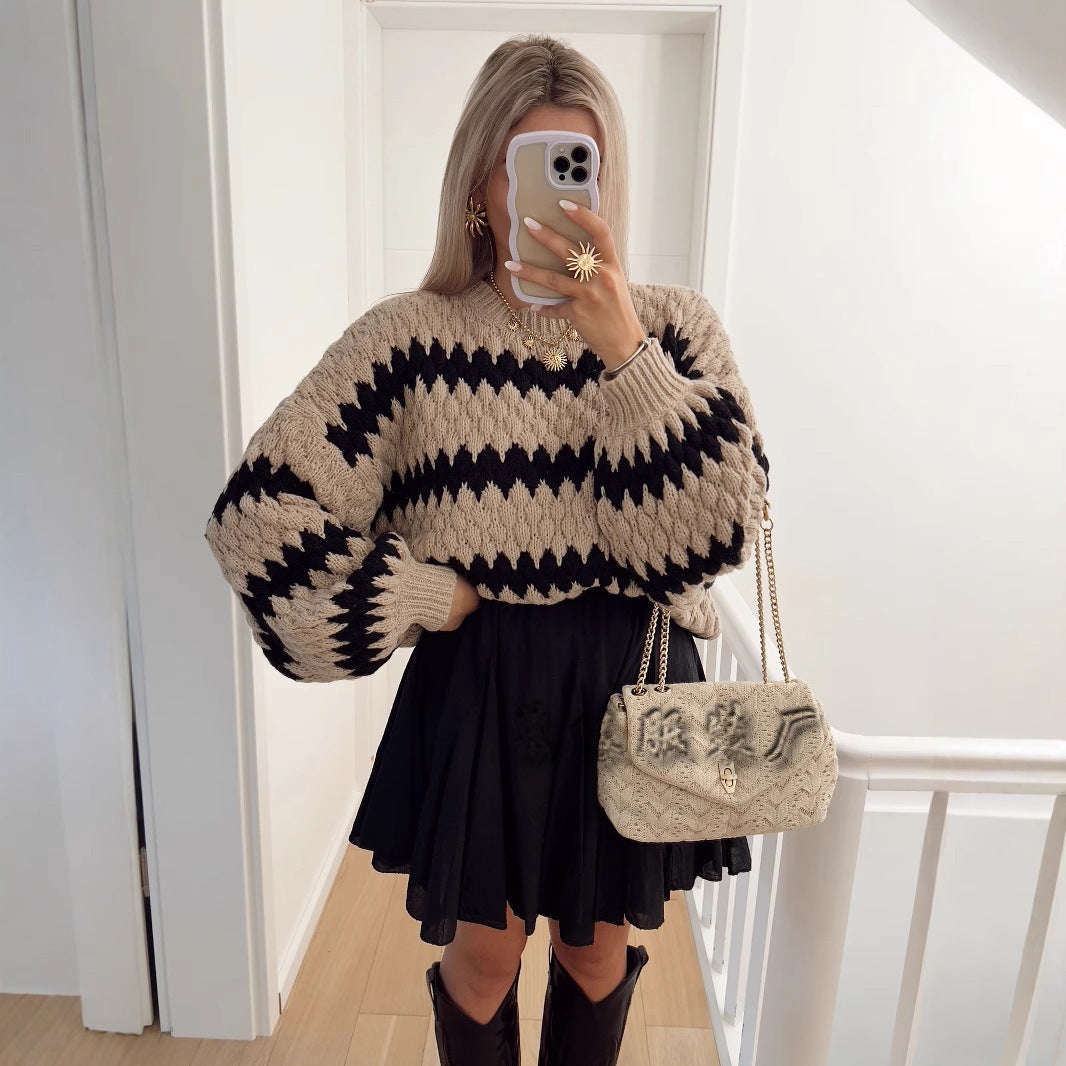 Striped Loose Knitted Sweater