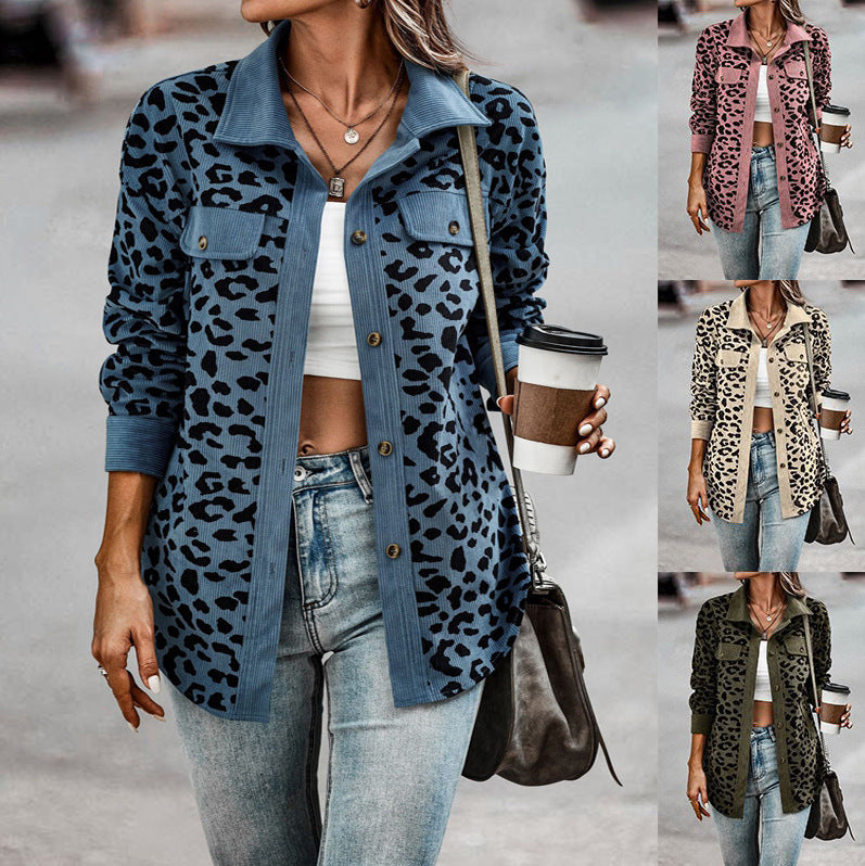 Leopard Print Button Up Jacket