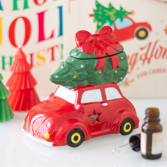 Nostalgic Car with Christmas Tree Ceramic Oil Burner